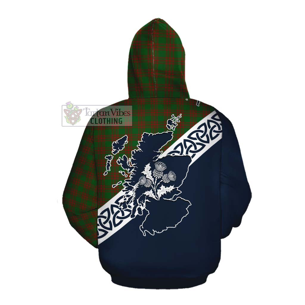 Menzies Tartan Cotton Hoodie Featuring Thistle and Scotland Map Pullover Hoodie - Tartan Vibes Clothing