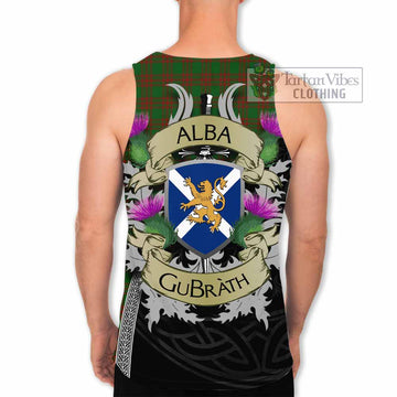 Menzies Tartan Family Crest Men's Tank Top Lion Rampant Royal Thistle Shield Celtic Inspired