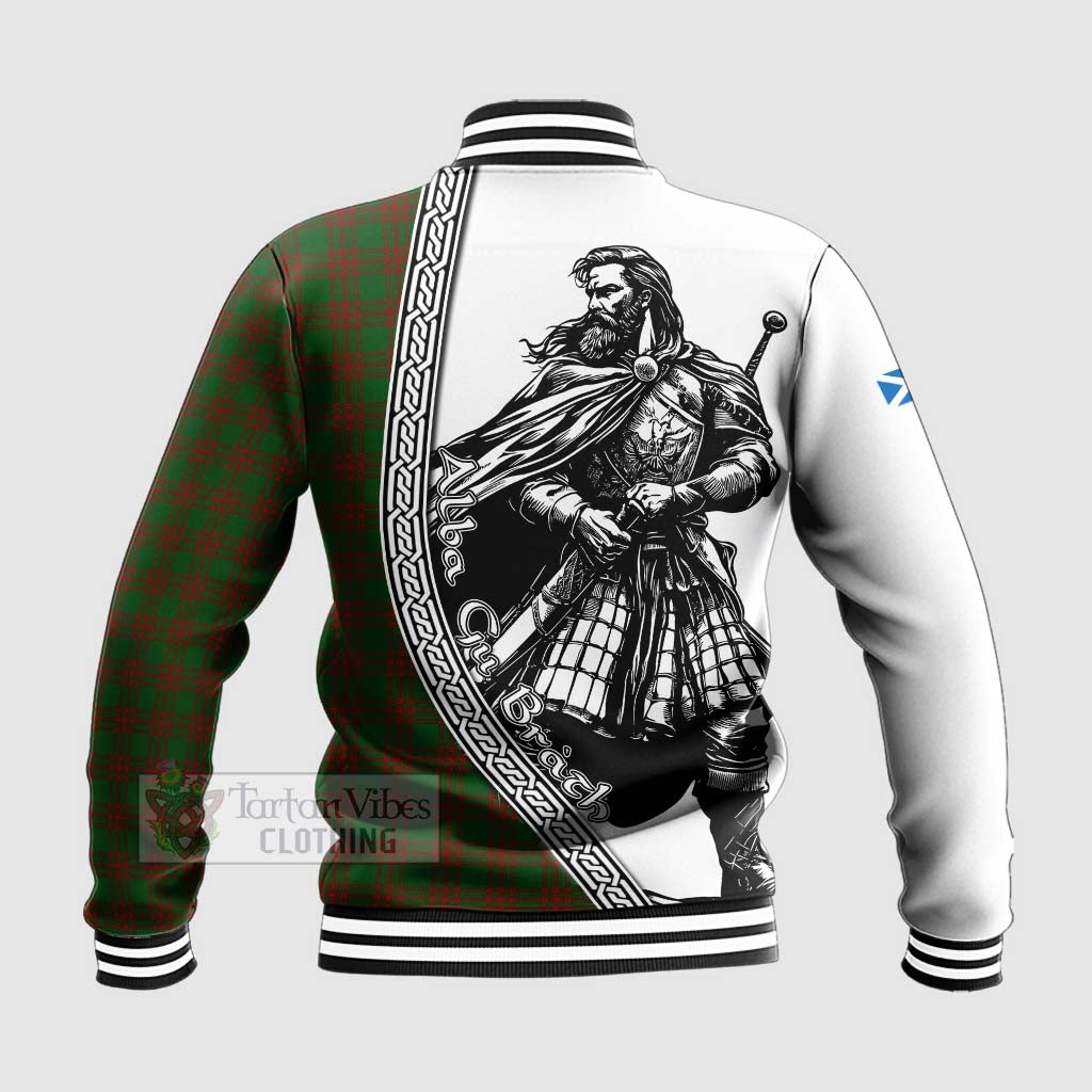Menzies Tartan Clan Crest Baseball Jacket with Highlander Warrior Celtic Style - Tartan Vibes Clothing