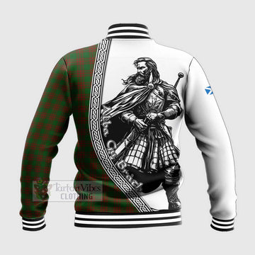Menzies Tartan Clan Crest Baseball Jacket with Highlander Warrior Celtic Style - Tartan Vibes Clothing