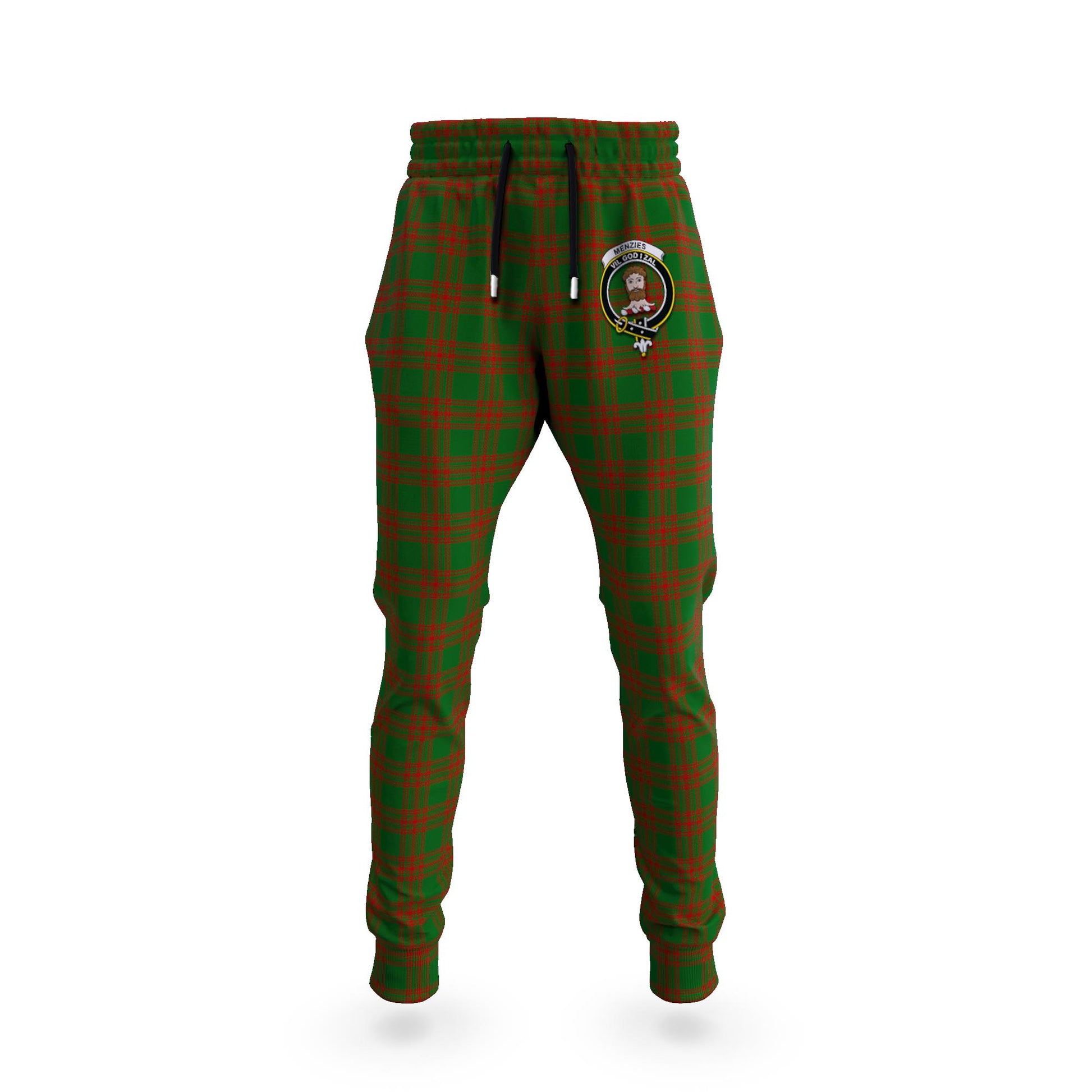 Menzies Tartan Joggers Pants with Family Crest 5XL - Tartan Vibes Clothing