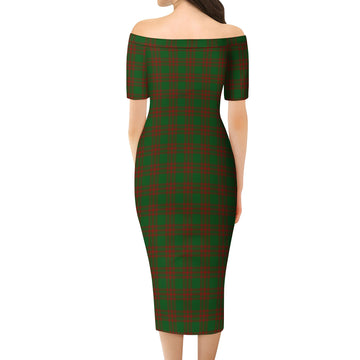 Menzies Tartan Off Shoulder Lady Dress - Tartanvibesclothing