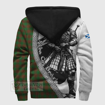 Menzies Tartan Clan Crest Sherpa Hoodie with Highlander Warrior Celtic Style