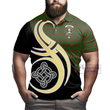 Menzies Tartan Polo Shirt with Family Crest and Celtic Symbol Style - Tartan Vibes Clothing