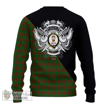 Menzies Tartan Ugly Sweater with Family Crest and Military Logo Style - Tartan Vibes Clothing