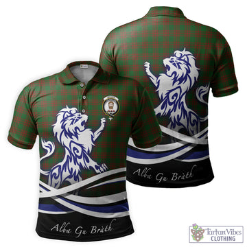 Menzies Tartan Polo Shirt with Alba Gu Brath Regal Lion Emblem