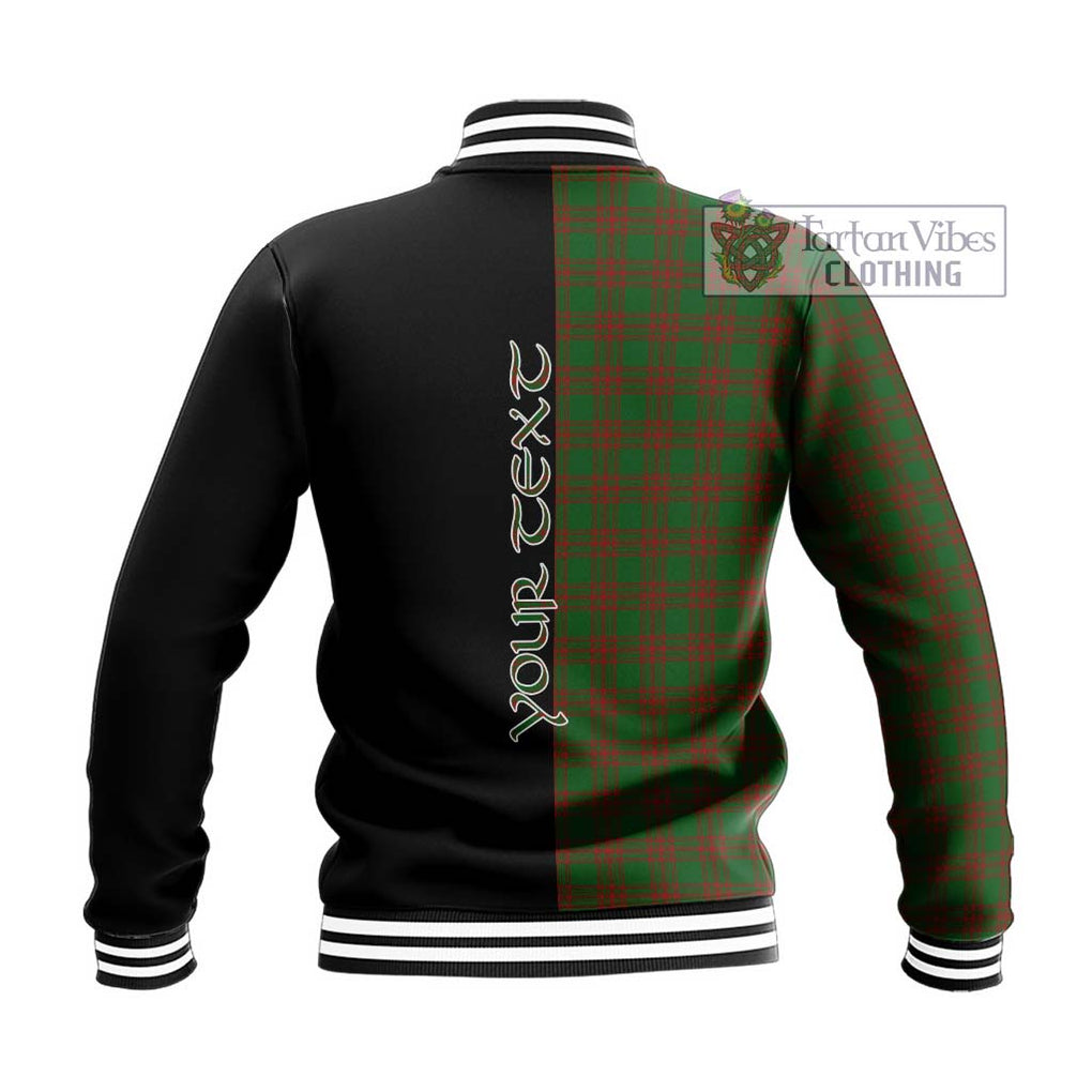 Menzies Tartan Baseball Jacket with Family Crest and Half Of Me Style - Tartan Vibes Clothing