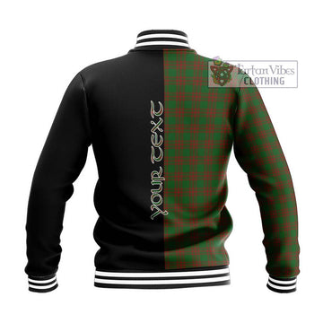 Menzies Tartan Baseball Jacket with Family Crest and Half Of Me Style - Tartan Vibes Clothing