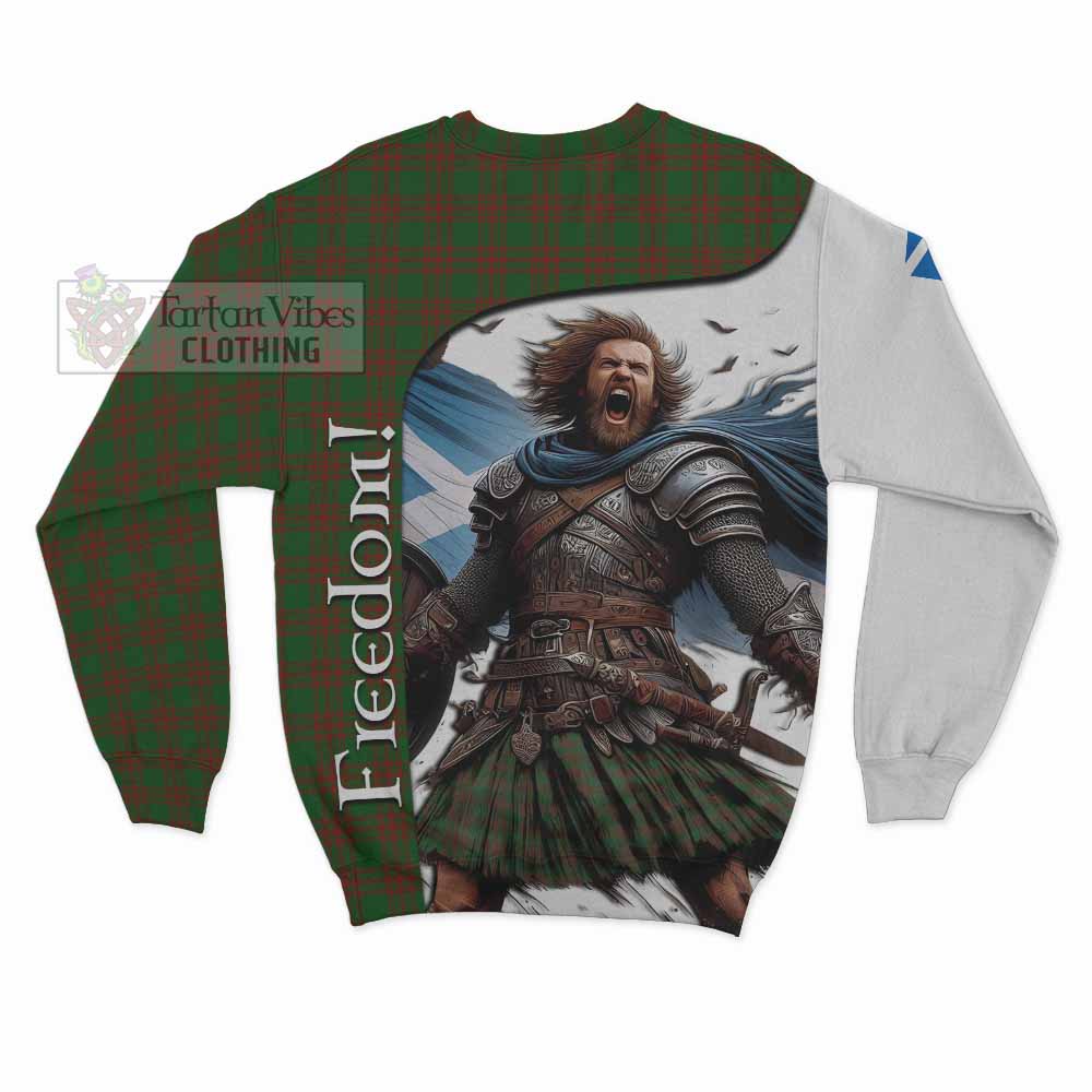 Tartan Vibes Clothing Menzies Crest Tartan Sweatshirt Inspired by the Freedom of Scottish Warrior
