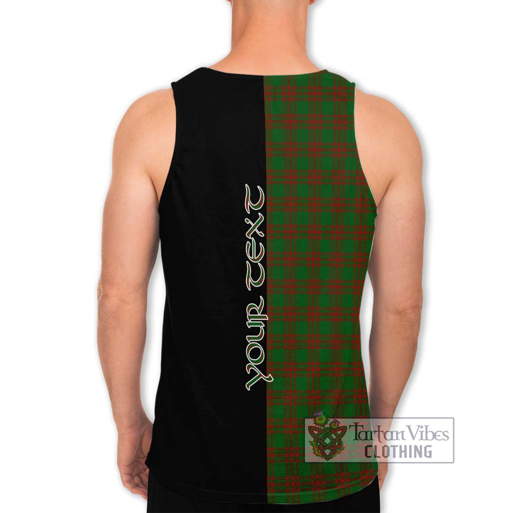 Menzies Tartan Men's Tank Top with Family Crest and Half Of Me Style - Tartanvibesclothing Shop