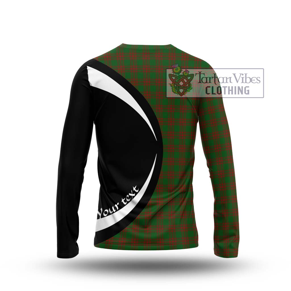 Menzies Tartan Long Sleeve T-Shirt with Family Crest Circle Style - Tartan Vibes Clothing