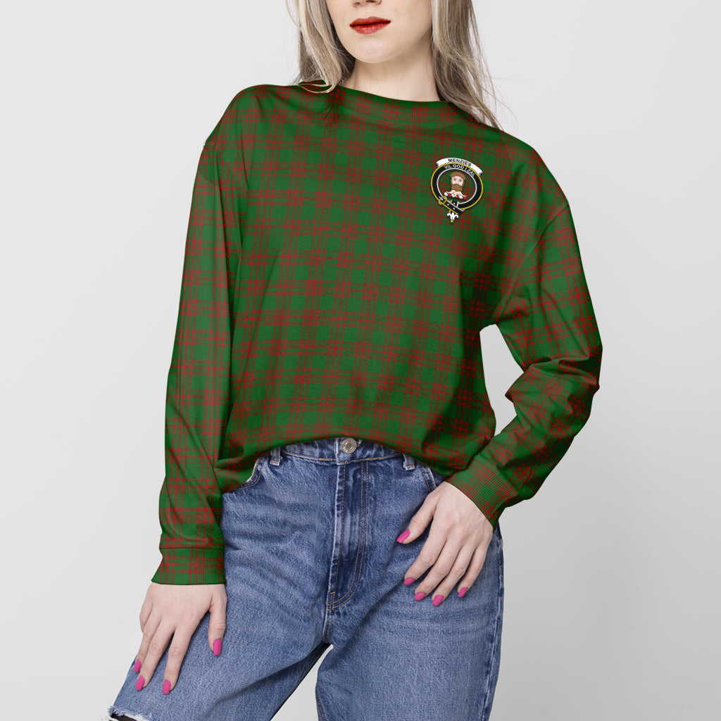 Menzies Tartan Sweatshirt with Family Crest - Tartan Vibes Clothing
