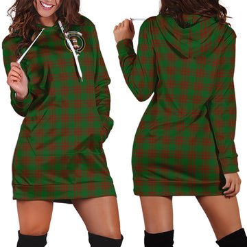 Menzies Tartan Hoodie Dress with Family Crest - Tartan Vibes Clothing
