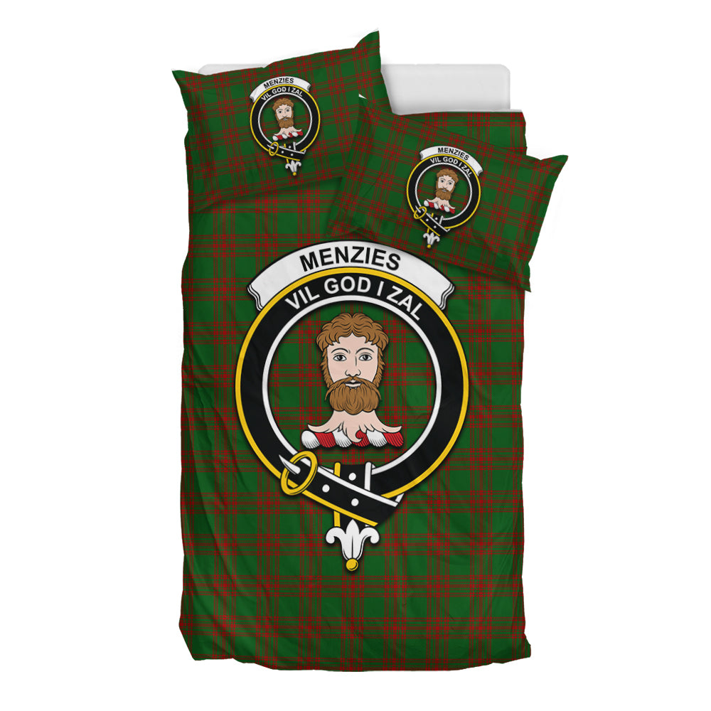 Menzies Tartan Bedding Set with Family Crest - Tartan Vibes Clothing