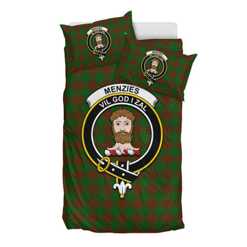Menzies Tartan Bedding Set with Family Crest