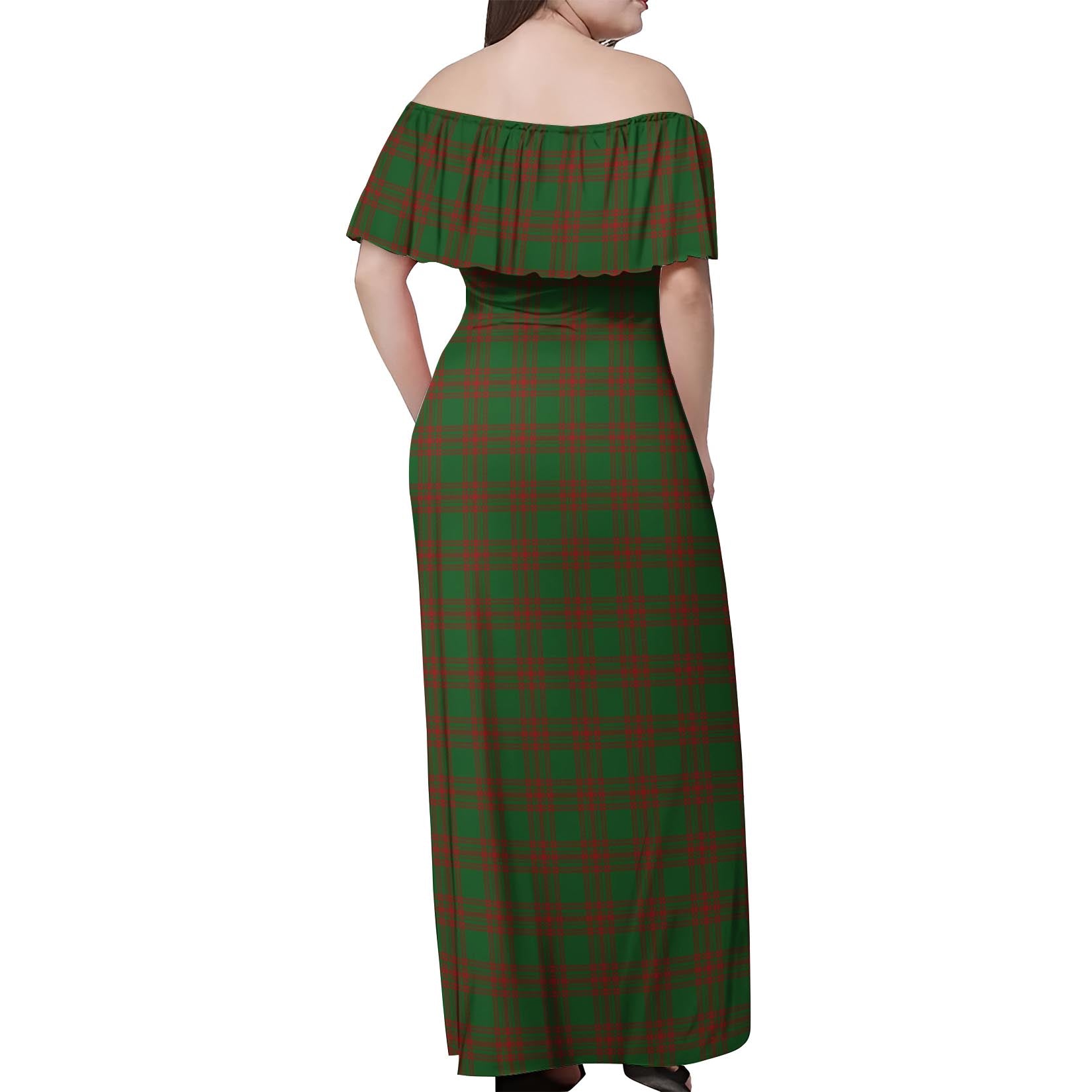 Menzies Tartan Off Shoulder Long Dress - Tartan Vibes Clothing