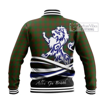 Menzies Tartan Baseball Jacket with Alba Gu Brath Regal Lion Emblem - Tartan Vibes Clothing