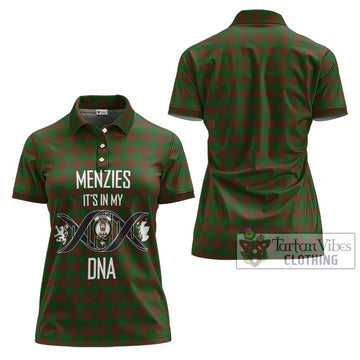 Menzies Tartan Women's Polo Shirt with Family Crest DNA In Me Style - Tartan Vibes Clothing