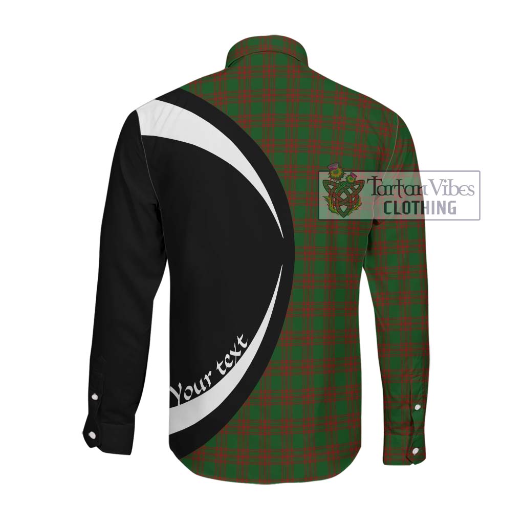 Menzies Tartan Long Sleeve Button Up with Family Crest Circle Style Men's Shirt - Tartan Vibes Clothing
