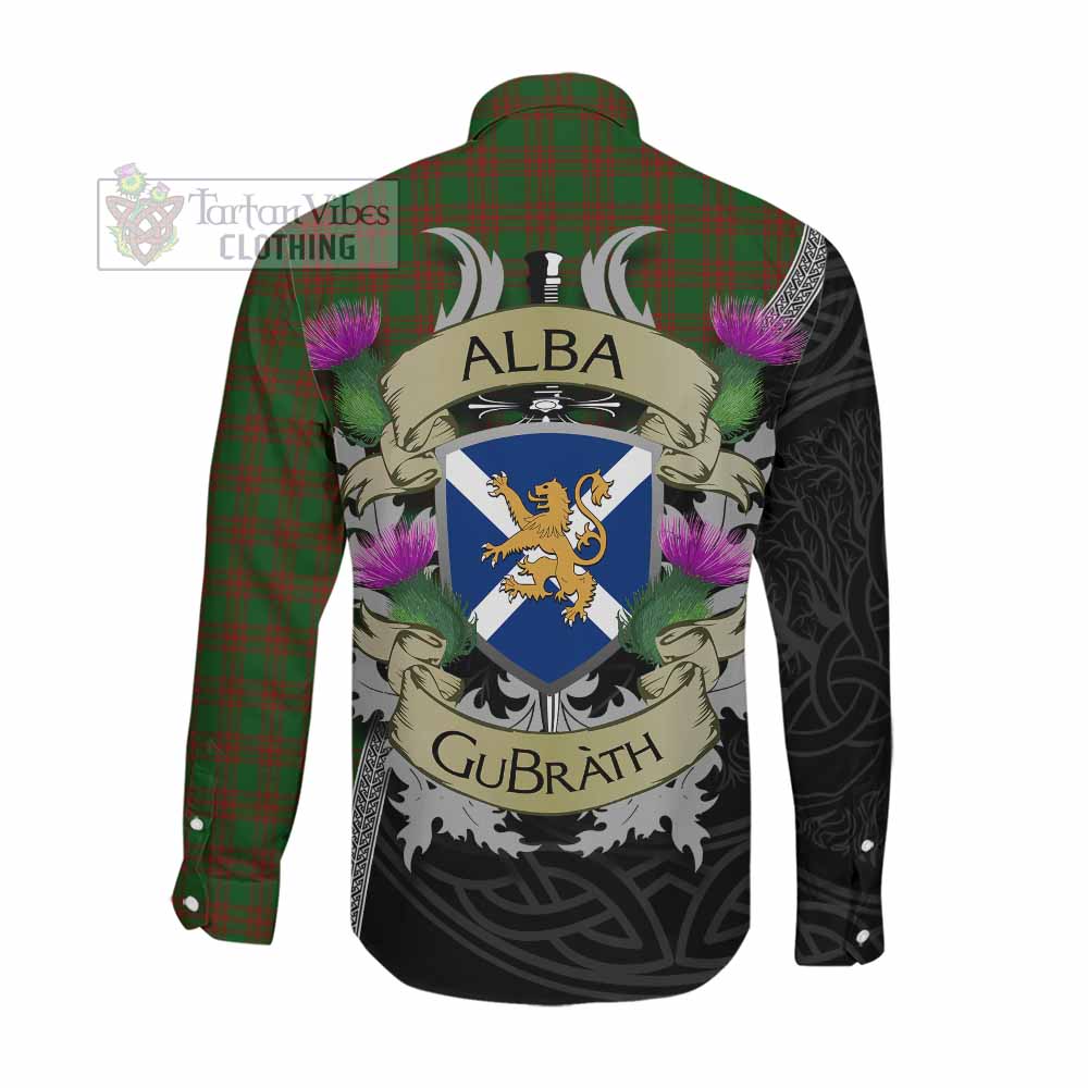 Tartan Vibes Clothing Menzies Tartan Family Crest Long Sleeve Button Shirt Lion Rampant Royal Thistle Shield Celtic Inspired