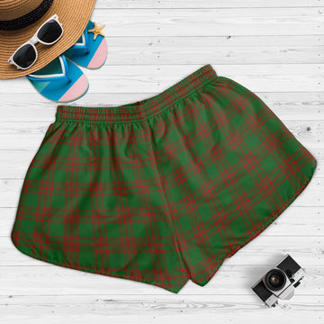 Menzies Tartan Womens Shorts with Family Crest