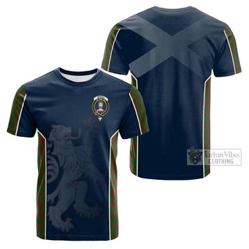 Tartan Vibes Clothing Menzies Tartan Cotton T-shirt with Family Crest and Lion Rampant Vibes Sport Style