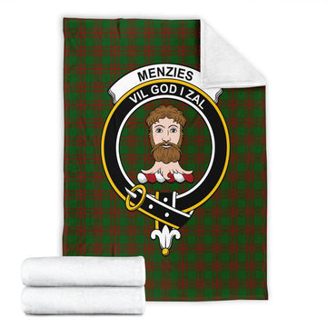 Menzies Tartan Blanket with Family Crest
