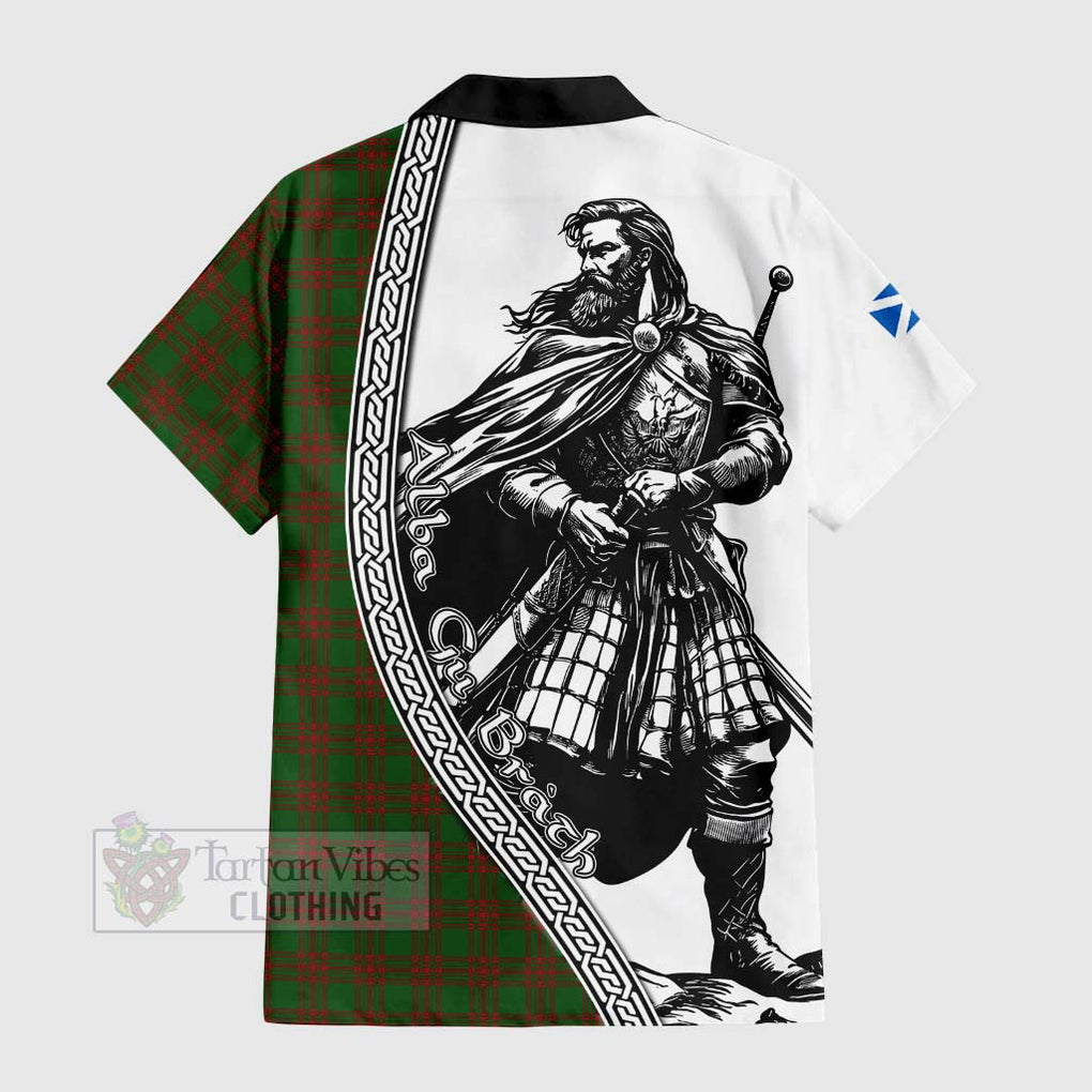 Menzies Tartan Clan Crest Hawaiian Shirt with Highlander Warrior Celtic Style - Tartan Vibes Clothing