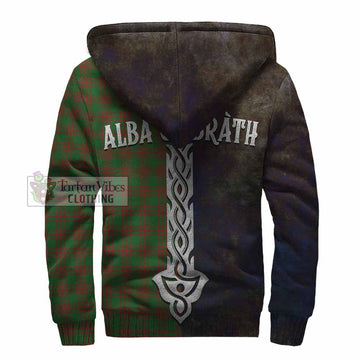 Menzies Tartan Family Crest Sherpa Hoodie Alba Gu Brath Be Brave Lion Ancient Style