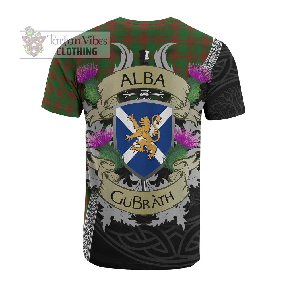 Tartan Vibes Clothing Menzies Tartan Family Crest Cotton T-shirt Lion Rampant Royal Thistle Shield Celtic Inspired