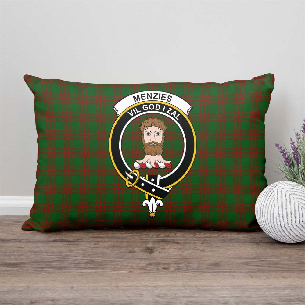 Menzies Tartan Pillow Cover with Family Crest - Tartan Vibes Clothing