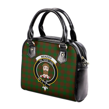 Menzies Tartan Shoulder Handbags with Family Crest