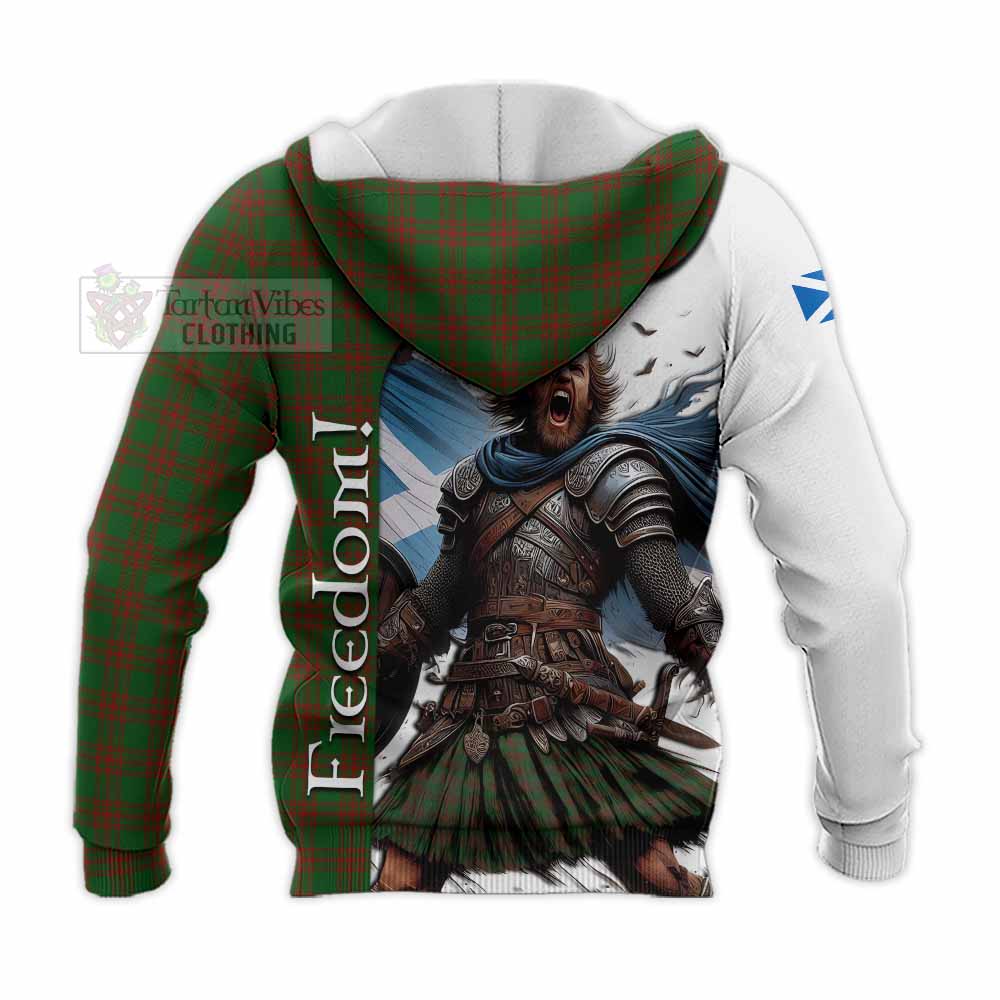 Tartan Vibes Clothing Menzies Crest Tartan Knitted Hoodie Inspired by the Freedom of Scottish Warrior