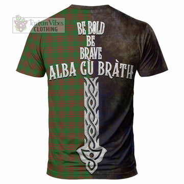 Menzies Tartan Family Crest T-Shirt Alba Gu Brath Be Brave Lion Ancient Style