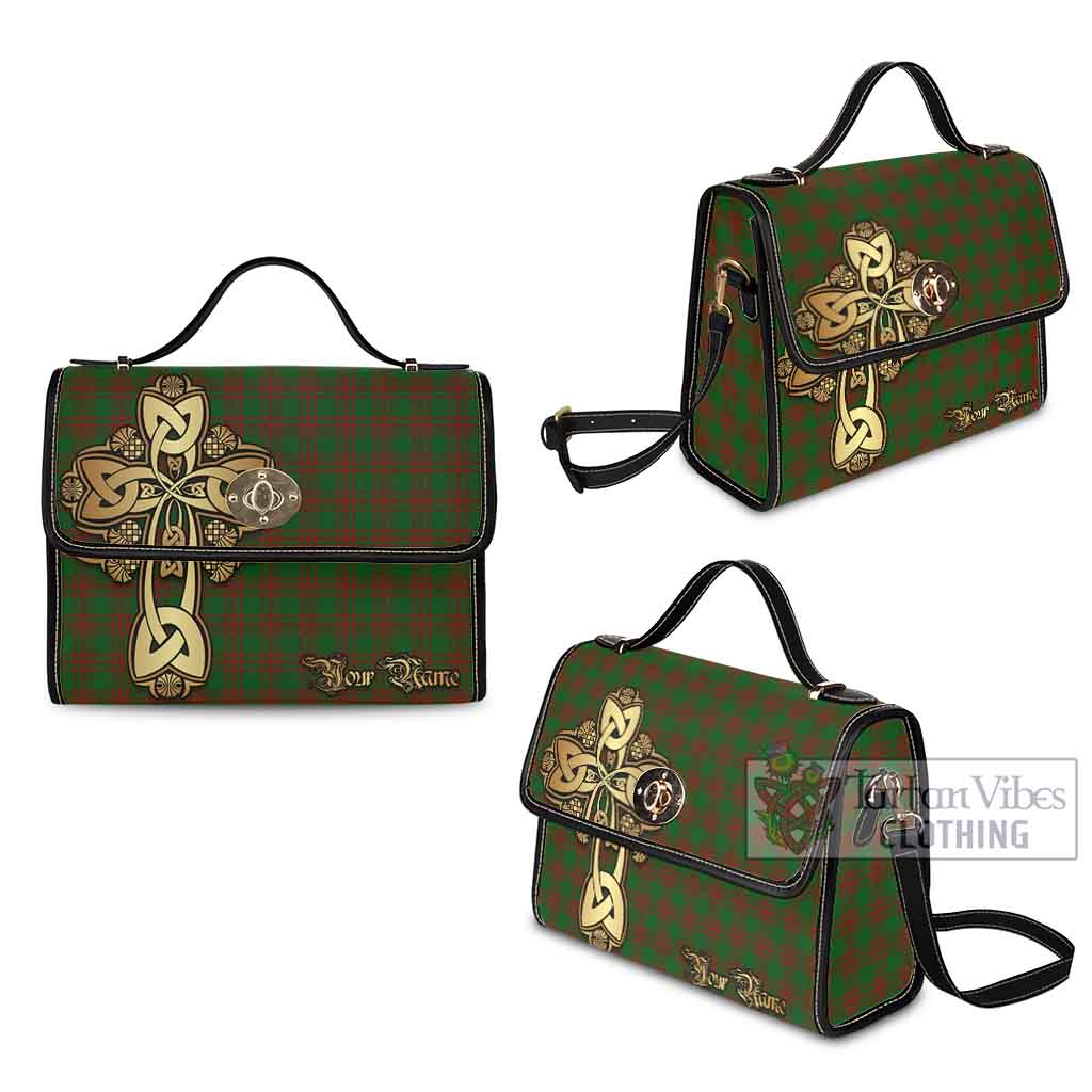 Tartan Vibes Clothing Menzies Tartan Waterproof Canvas Bag Golden Thistle Celtic Cross Style