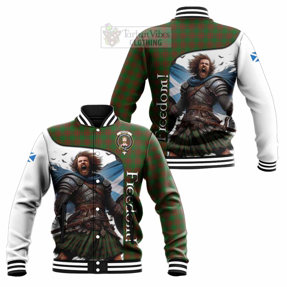 Menzies Crest Tartan Baseball Jacket Inspired by the Freedom of Scottish Warrior - Tartan Vibes Clothing