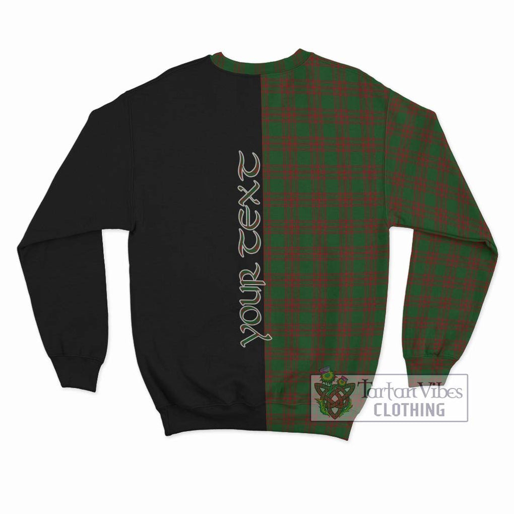 Menzies Tartan Sweatshirt with Family Crest and Half Of Me Style - Tartanvibesclothing Shop