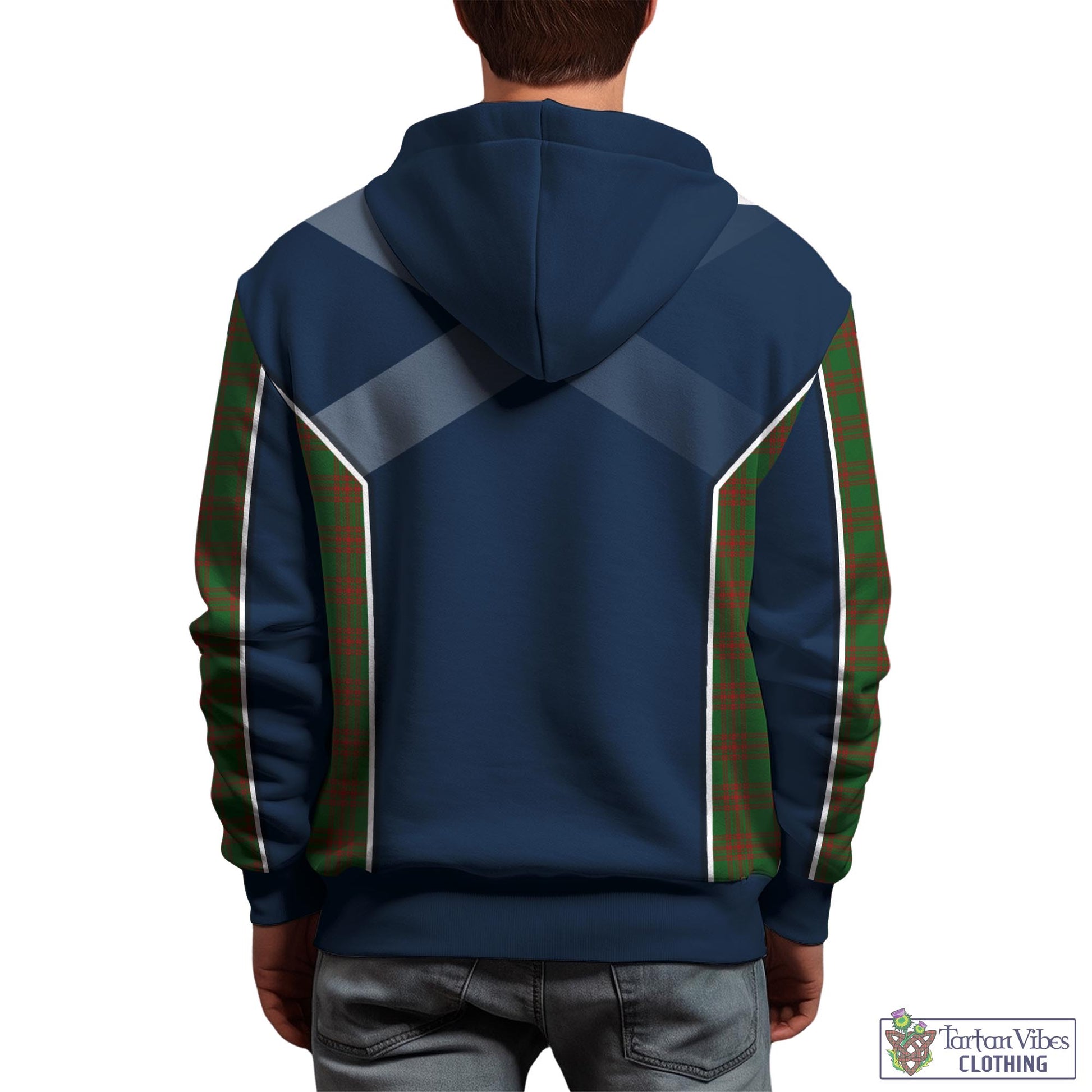 Tartan Vibes Clothing Menzies Tartan Hoodie with Family Crest and Lion Rampant Vibes Sport Style