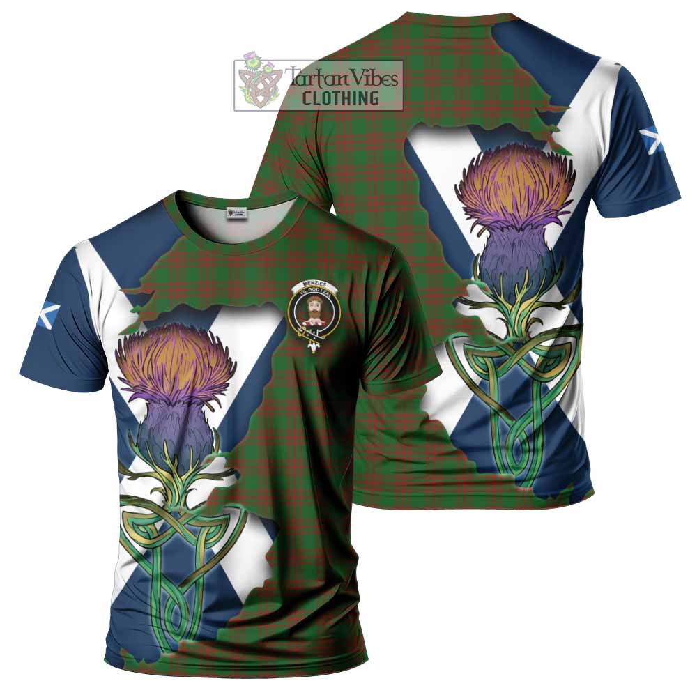 Tartan Vibes Clothing Menzies Tartan Family Crest T-Shirt Scottish Thistle Celtic Inspired