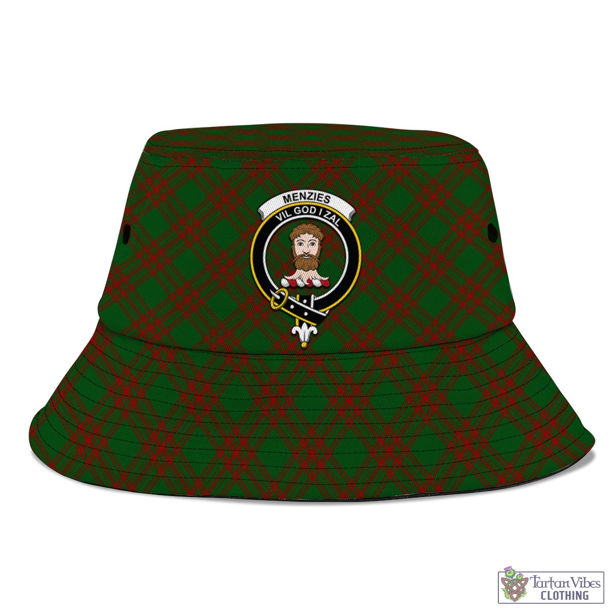 Tartan Vibes Clothing Menzies Tartan Bucket Hat with Family Crest
