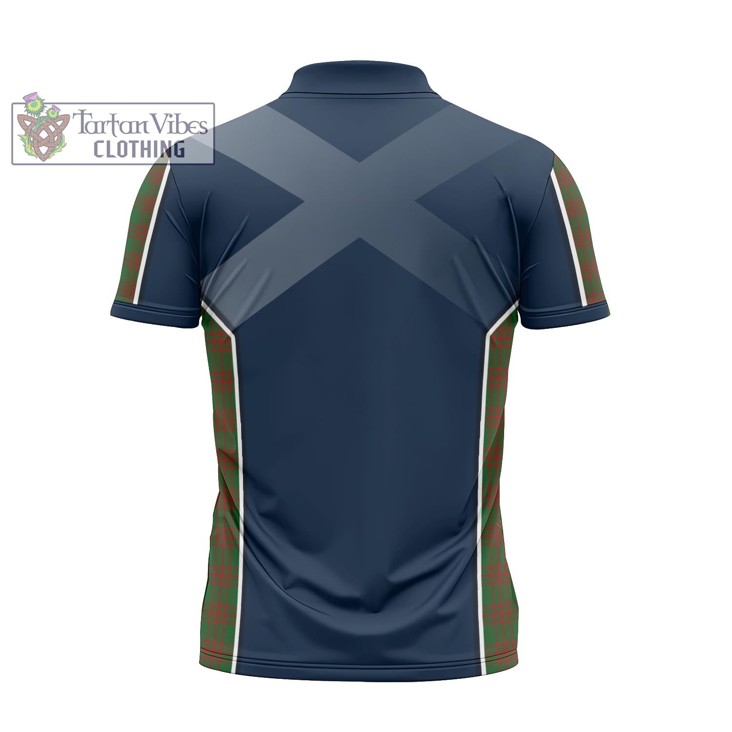 Tartan Vibes Clothing Menzies Tartan Zipper Polo Shirt with Family Crest and Scottish Thistle Vibes Sport Style