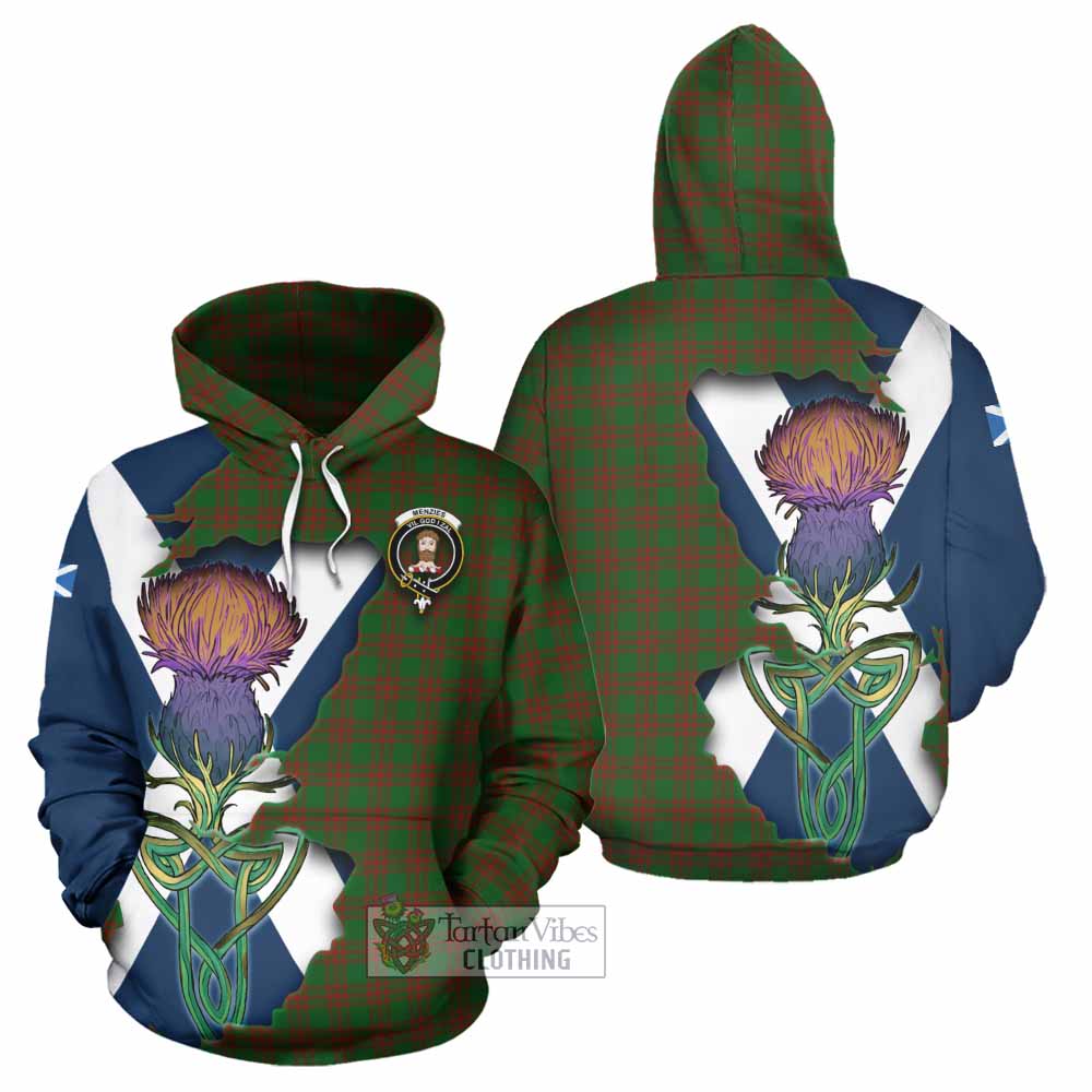 Menzies Tartan Family Crest Hoodie Scottish Thistle Celtic Inspired - Tartan Vibes Clothing