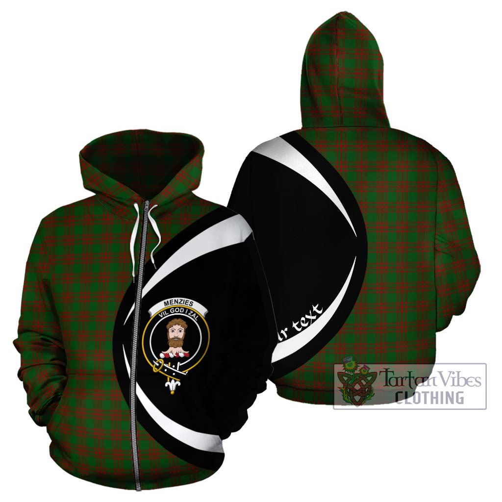 Menzies Tartan Hoodie with Family Crest Circle Style - Tartan Vibes Clothing