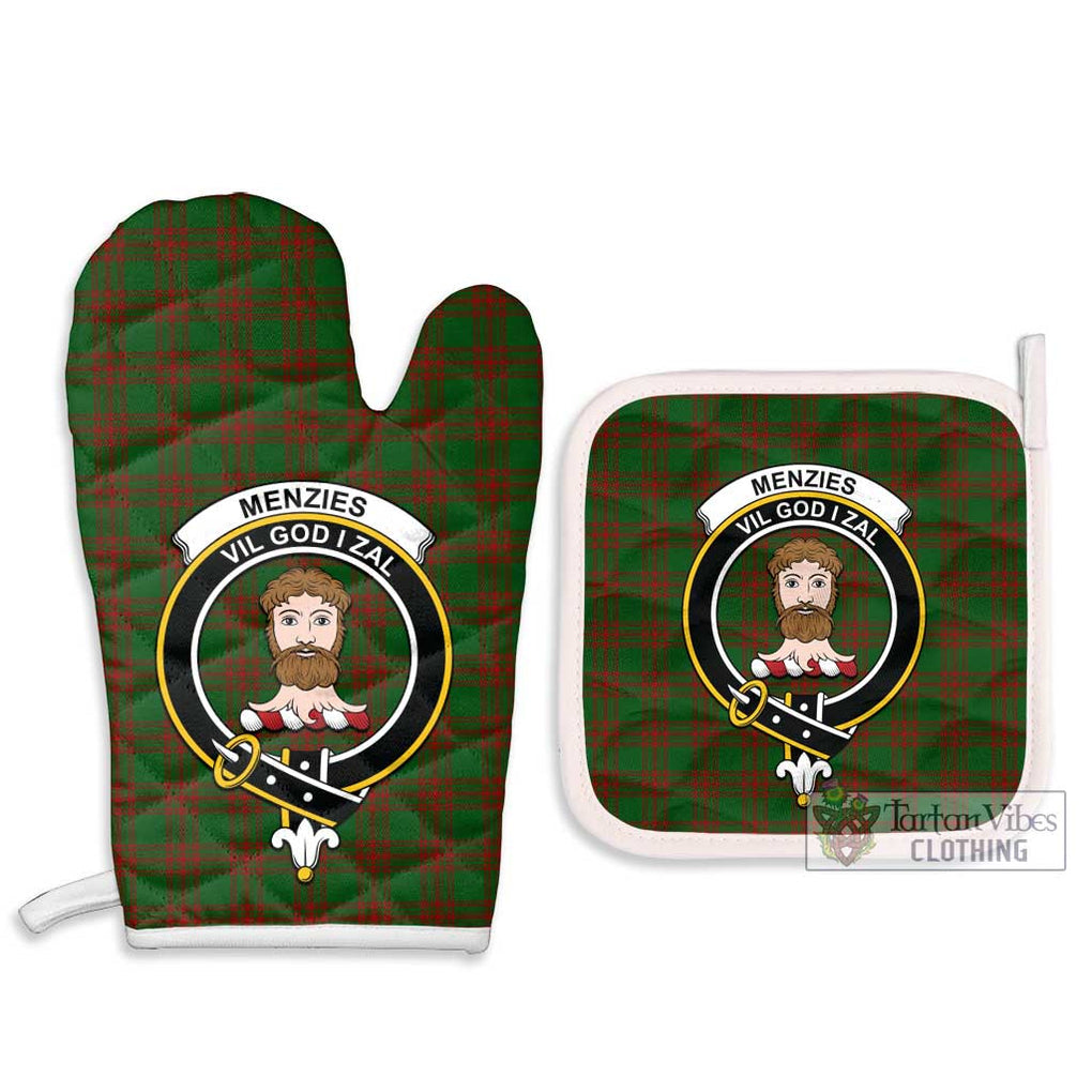 Menzies Tartan Combo Oven Mitt & Pot-Holder with Family Crest - Tartan Vibes Clothing