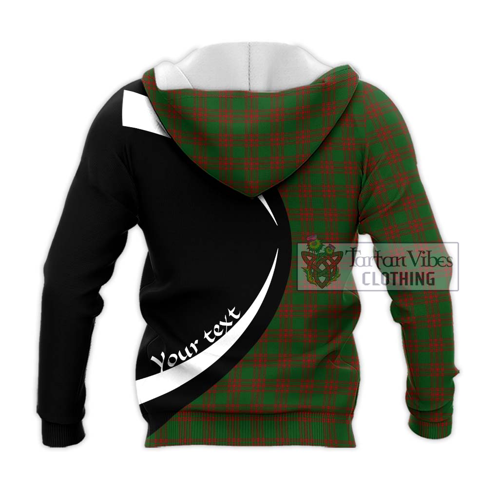 Menzies Tartan Knitted Hoodie with Family Crest Circle Style - Tartan Vibes Clothing