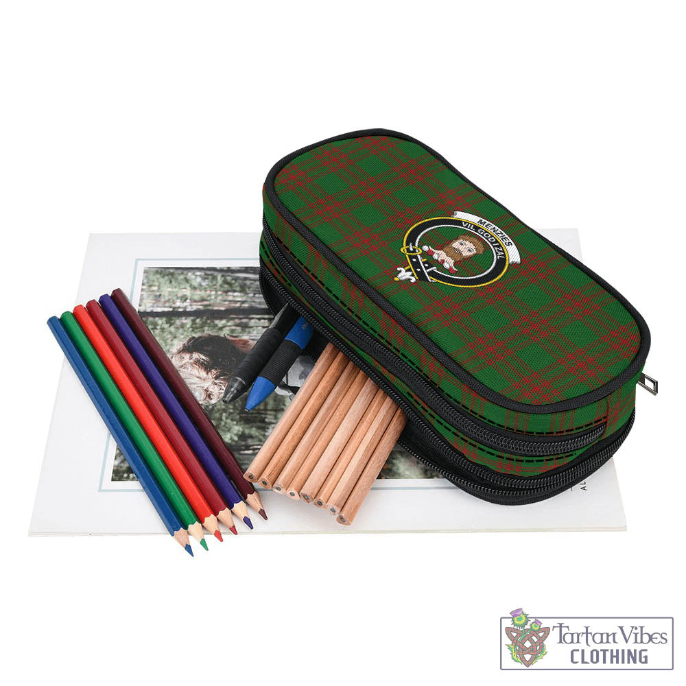 Menzies Tartan Pen and Pencil Case with Family Crest - Tartan Vibes Clothing