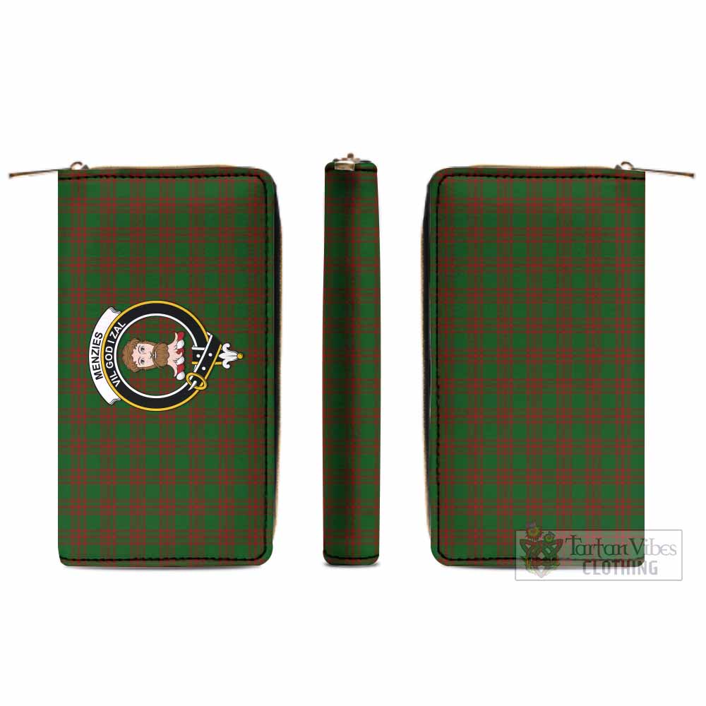 Menzies Tartan Women's Leather Wallet with Family Crest - Tartan Vibes Clothing