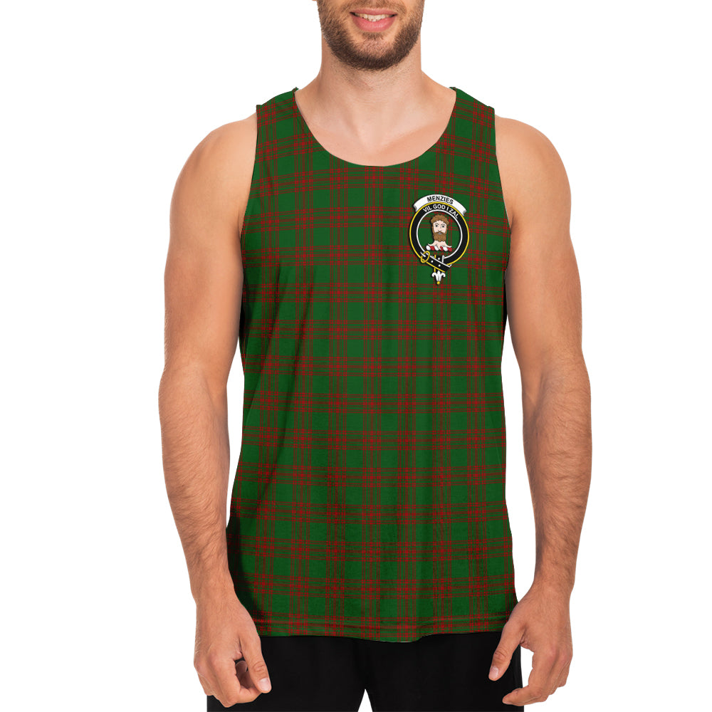Menzies Tartan Mens Tank Top with Family Crest - Tartan Vibes Clothing