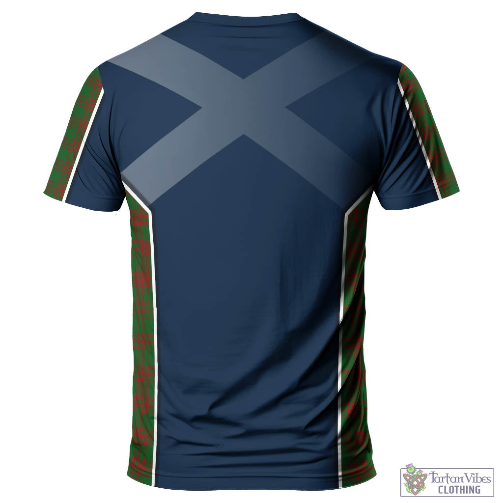 Menzies Tartan T-Shirt with Family Crest and Scottish Thistle Vibes Sport Style - Tartan Vibes Clothing