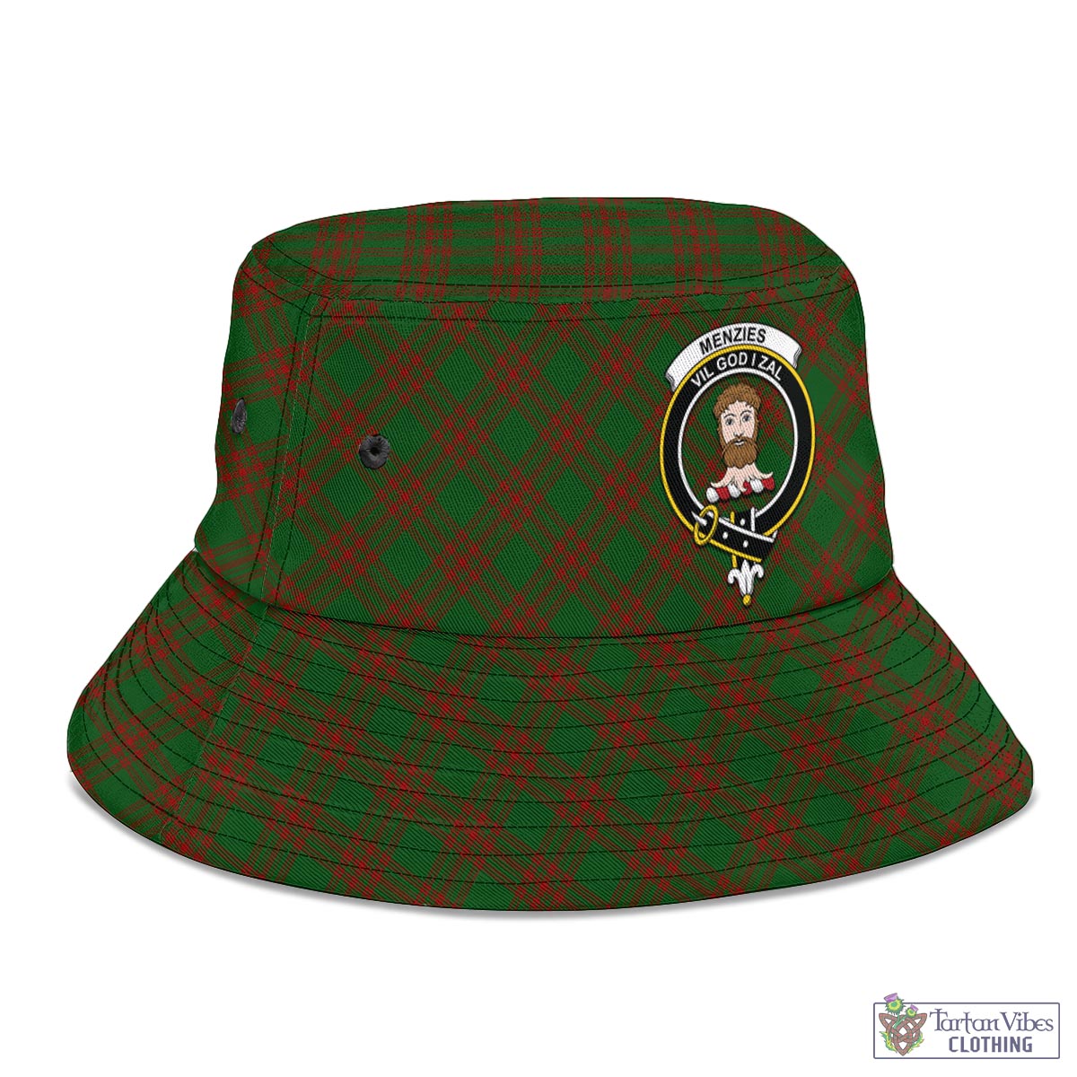 Tartan Vibes Clothing Menzies Tartan Bucket Hat with Family Crest